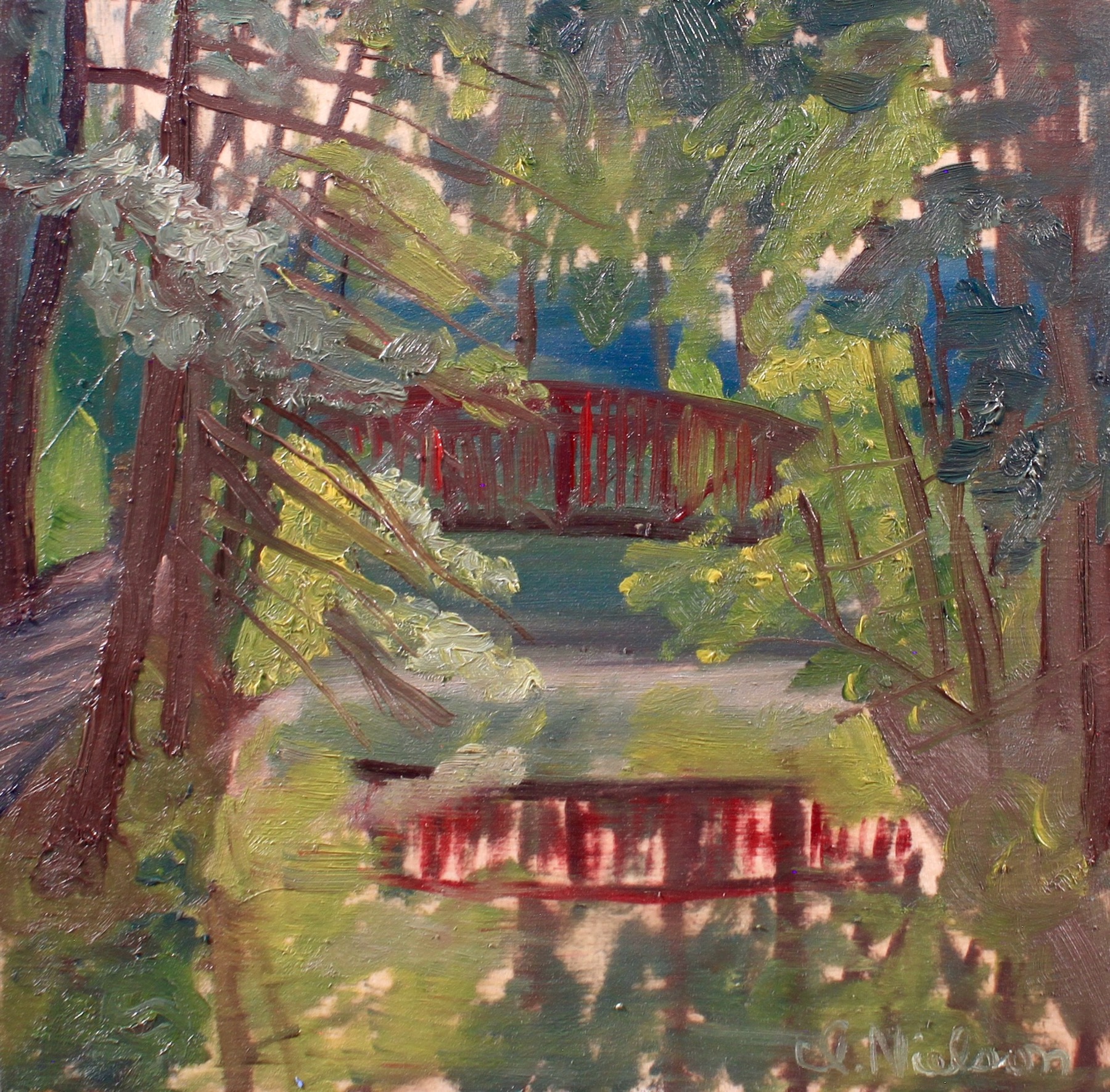 Morning Light Across Mine Falls Bridge