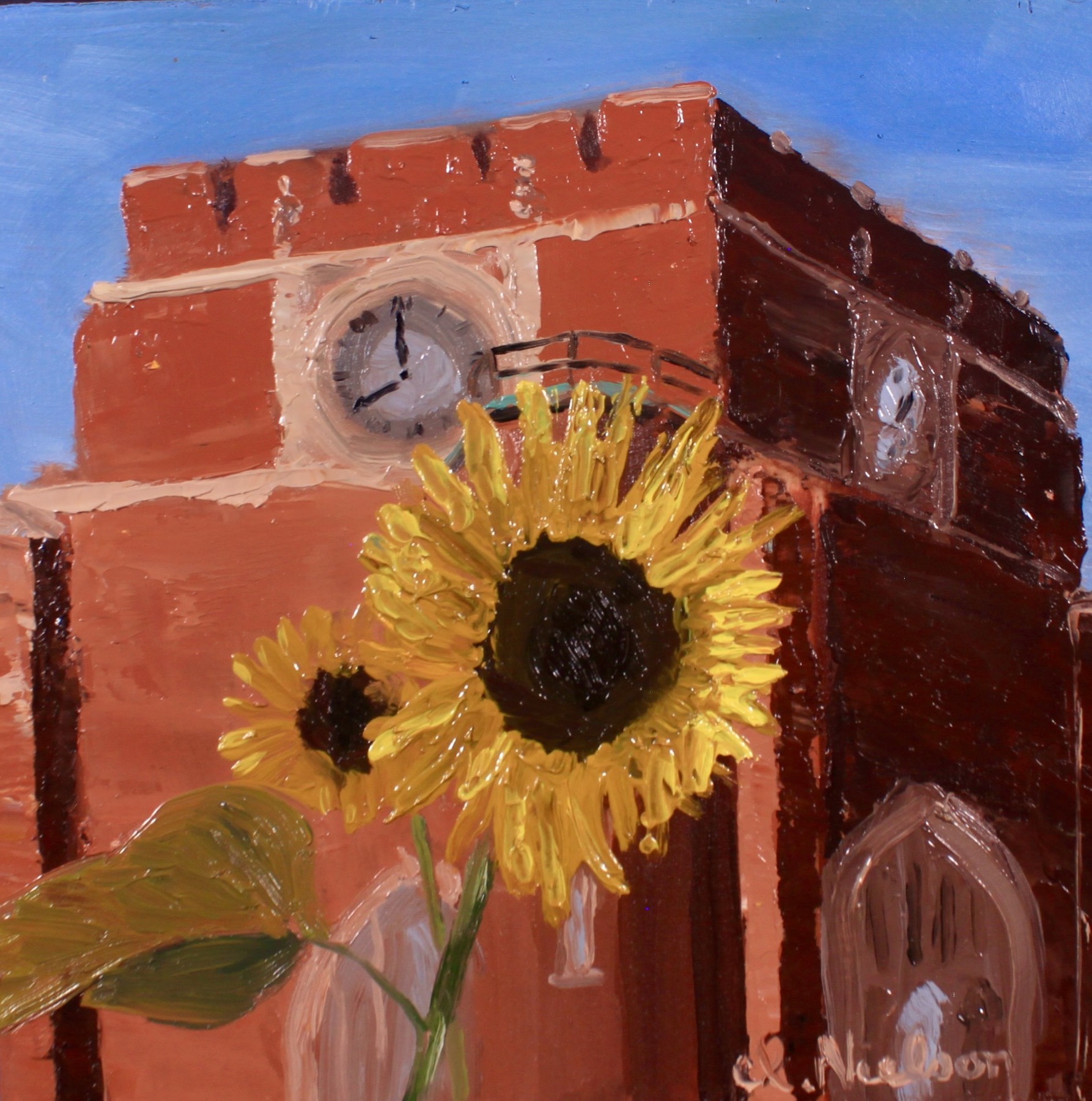 Sunflowers at Hunt Memorial Building